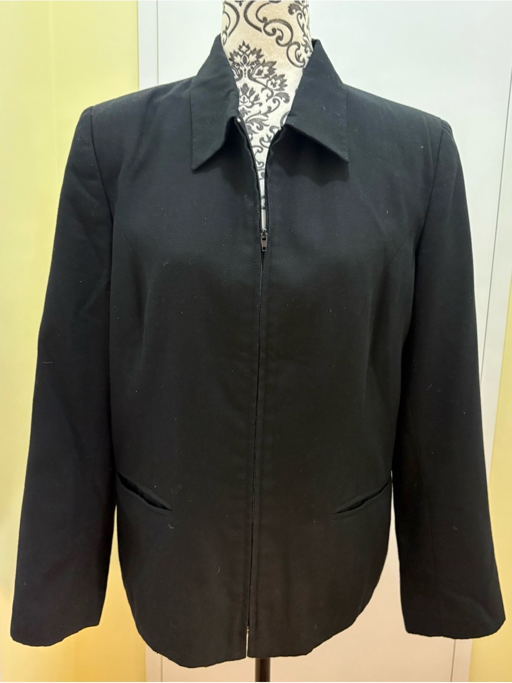 Sag Harbor Black Women's Jacket with Logo Label